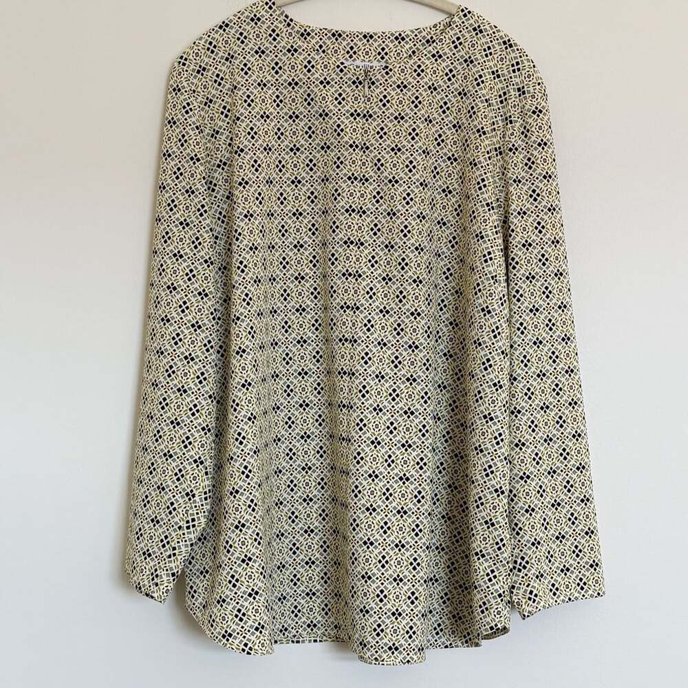 Coolibar Geometric Tunic Blouse Long Sleeve UPF 50+ XXL